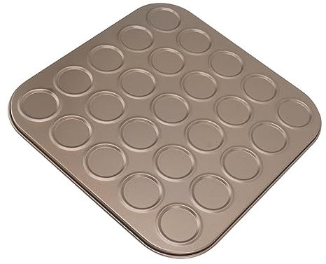 Plaque à macaron, Plaque à macaron antiadhésive, Plaque à macaron en métal pour la cuisson au four, Plaque à tarte croustillante, Outils de cuisine pour la cuisson (Or) (25 trous)