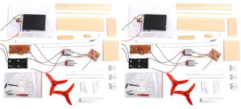 Daconovo 2X Zusammen Gebaute Wind Kraft Anlage Modell Boot Fern Bedienung Boot DIY Wissenschaft Lern Spielzeug Geschenk Kreative Modell