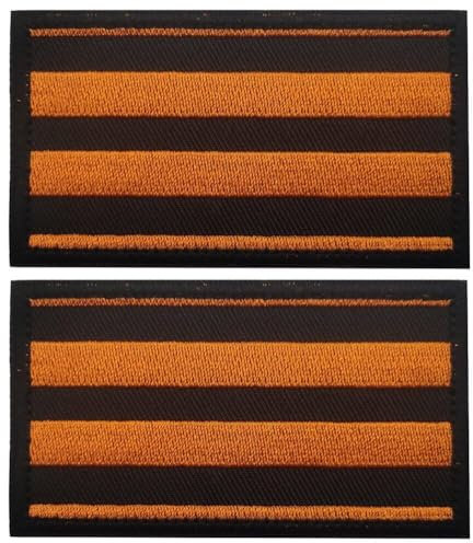 Luxylei Russland Saint George Band-Stickerei-Patch, 2 Stück, Klettverschluss, Emblem-Patch, Militär-Patch Für Hüte, Kleidung