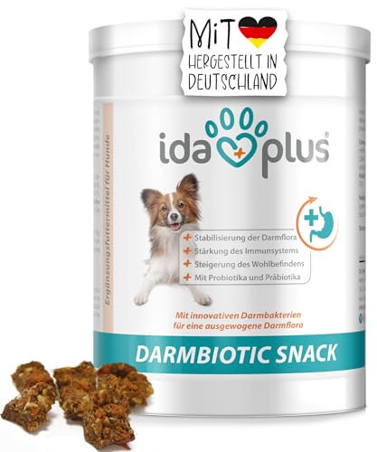 Ida Plus Darmbiotic Snack – Probiotika zur Darmsanierung für den Hund + Präbiotika Darmflora aufbauen nach Durchfall - gesunde Darmbakterien - Verdauungssnack für Hunde - Regulierung Verdauung - 440g