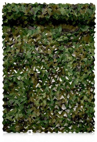 Frdhee Tarnnetz Camouflage Netz, Tarnnetz Jagd Tarnung Net Tarnnetz Camping Waldlandschaft für Dekoration Sonnenschutz Jagd Camping Outdoor, 3M x 5M