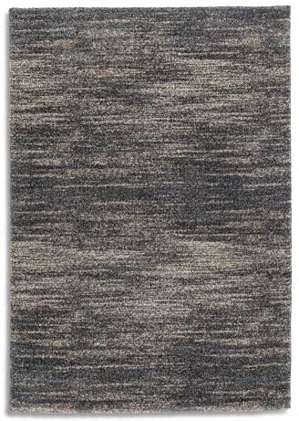 Astra Hochwertiger Teppich Wohnzimmer, Schlafzimmer - Hochflorteppich weich - Moderne Muster - Schlichte Designs - Teppich Braun/Anthrazit 133 x 190 cm