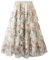 Maxirock Damen Lang Sommer Blumen Druck Freizeitrock Rockabilly Sommerkleid Boho Strandrock Swing Beach Skirt Unterrock A-Linie Strandkleider Elegant Faltenrock Frauen Midi Rock Plisseerock