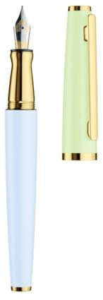 Otto Hutt Design 06 028-11765 Fountain Pen Shiny Glacier/Apple Green Gold with Barrel Made of Solid Aluminium Material with Gold PVD Fittings Steel Nib Size F