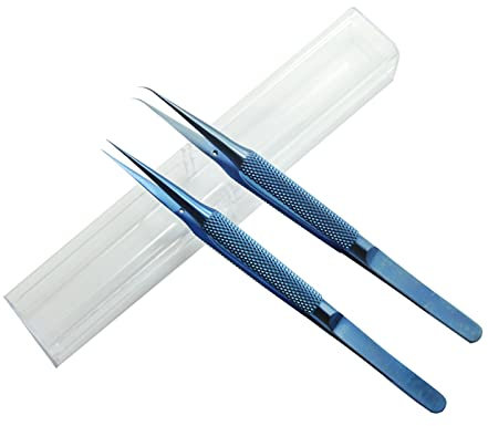 Fingerprint-Pinzette für Titanlegierung, Pinzette für elektronische Kompon-Titan-Legierung, 0,1 mm, Fingerabdruck-Pinzette, gebogener Kopf