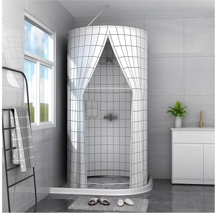 YXLYFDLY Tenda Doccia In Poliestere con Accessorio, Box Doccia Esterno Lavabile, Tenda Doccia per Bagno per Hotel(0.8x2m/31x76in)