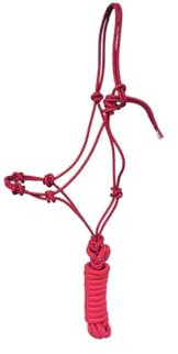 German Riding Knotenhalfter 4 Knots inkl. Strick rot