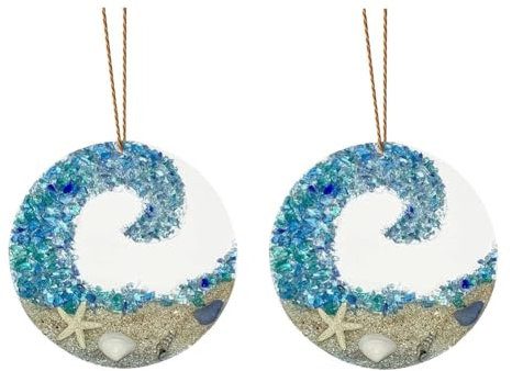 PPcdfre Sea Glass Suncatcher Pendant Broken Crystal Ocean Beach Hanging Ornament Romantic Couple Transparent Crafts Pendant