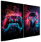 murando - Wandbilder XXL Set Gamepad und Kopfhörer 120x90cm 2 Teilig je 60x90cm Collage 2er Leinwandbild Groß Wanddeko Wohnzimmer Wanddekoration - Bunte Farbe Geschenk für Zocker i-H-10015-b-a