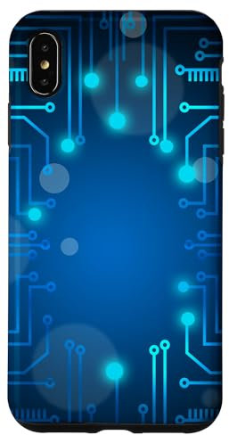 Blue Futuristic Tech Case for iPhone XS Max