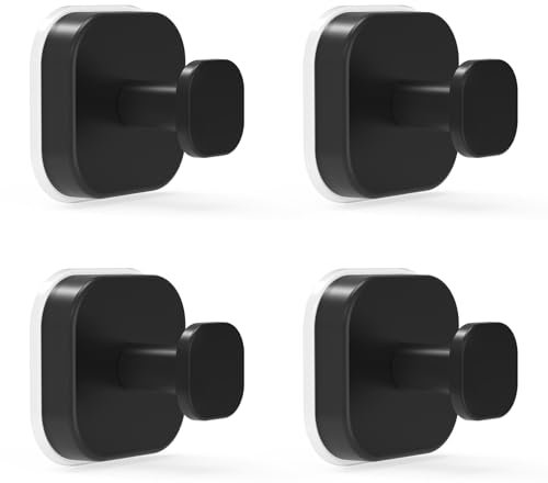 homeasy 4 Stück Saugnapf Haken Extra Stark Saugnapfhaken Eckig Vakuum Saugnäpfe mit Haken Handtuchhalter Saugnapf Hook Ohne Bohren für Küche Badezimmer Büro Schwarz