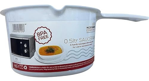 Microwave Essentials BPA-Free Saucepan, 0.5 Litre, White