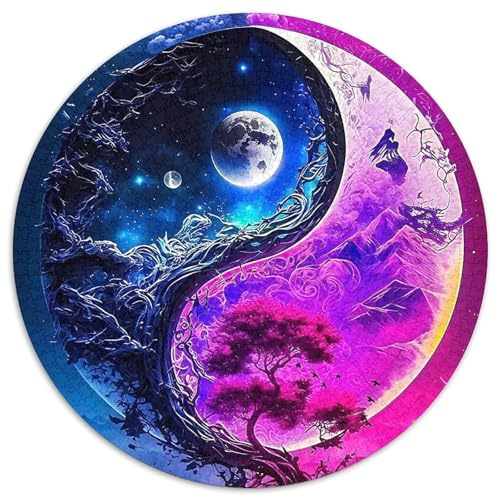 Yin-Yang Rundes 1000 Puzzle Puzzle Rund Puzzle 3D Hochauflösung Verringerter Druck Schwieriges Für Erwachsene Und Kinder Unmögliches Puzzle Für Erwachsene 1000pcs (67.5x67.5cm)