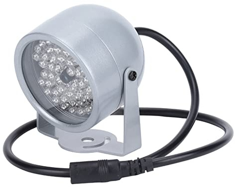 Bamjour Projecteur IR, Lumière Infrarouge de Vision Nocturne 12 V, Lumière de Remplissage de Surveillance étanche à 48 LED, Infrarouge IR avec à économie d'énergie pour la Vision Nocturne pour