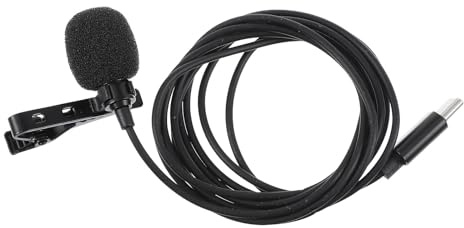 TOVINANNA USB-c Lavaliermikrofon für Handy, Ansteckmikrofon mit Windschutz | Plug And Play, 360 Grad Rundumaufnahme, Tpe Eisen Schaumstoff, Schwarz, Typ-c Anschluss