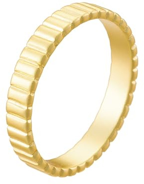 Skcess 18K Gelbgold Matching Rings, Damen Ring Kein Edelstein Größe 53 (16.9)