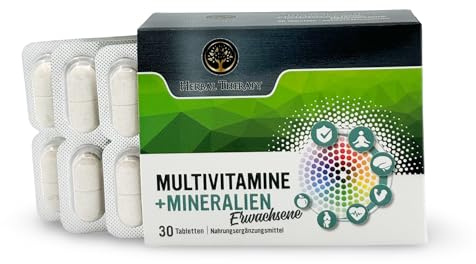 Herbal Therapy Multivitamine + Mineralien für Erwachsene – 23 Vitamine & Spurenelemente | Unterstützung von Immunsystem, Energiestoffwechsel & Vitalität | 30 Kautabletten