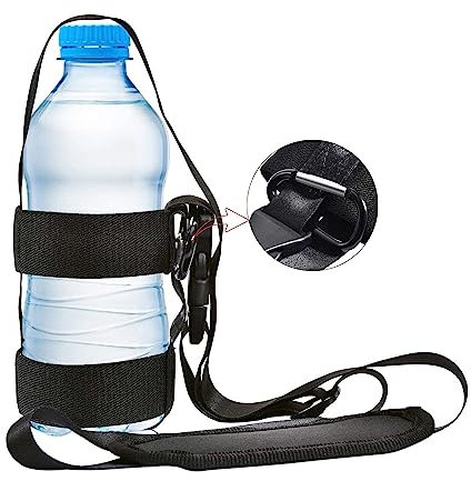 Glovion Verstellbare Wasserflasche Sling Strap, Leichte Flaschenhalter Lanyard Flaschenhalter Handfree - Schwarz