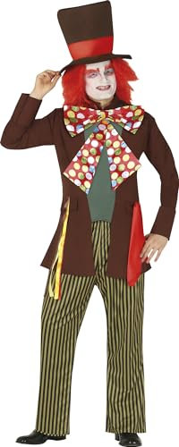 FIESTAS GUIRCA Hutmacher Herren Kostüm inkl. Hut, Jackett mit Riesen Fliege u. Hose - Größe L 52 – 54 - lustiges Schneider Kostüm Herren, Party Verkleidung Karneval, Fasching, Halloween