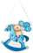 Kleenes Traumhandel Holz-Türschild - Schaukelpferd Blau: Das perfekte Baby-Willkommensgeschenk