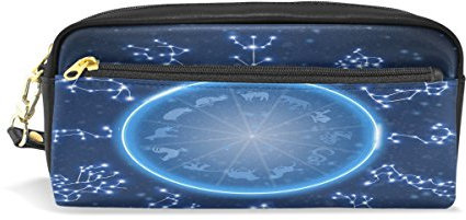 imobaby Zodiac Konstellation Tragbare Tasche PU Leder Schulstifteetui, Stifteetui, Stifteetui, für Kinder, wasserdicht, Kosmetiktasche, Make-up, Beauty Case