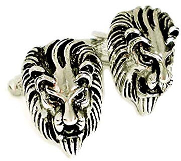 Patch Nation Schwarzer Löwe Silber Metall Cufflinks Manschettenknöpfe
