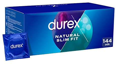 Durex Natural Slim Fit Kondome für Komfort und Sicherheit, 144 Kondome klein