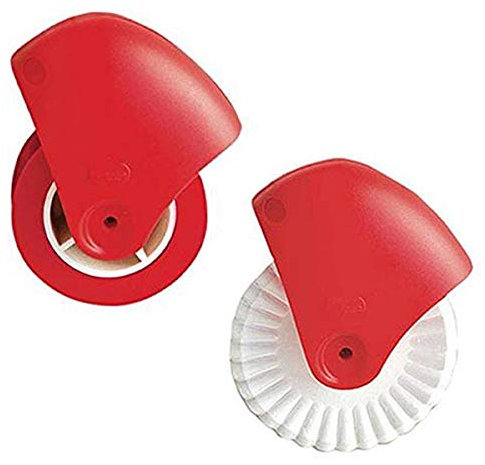 Jojyo, tagliapasta e decorazione per bordi, accessorio per pizza, pizza, pasticceria, rotella di plastica, 2 pezzi