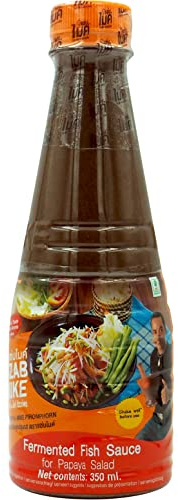 Zab Mike Insalata di Papaya con Salsa di Pesce - 350 ml | Salsa fermentata tradizionale, ricco sapore umami, versatile per zuppe, salse e piatti asiatici