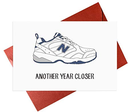 Lustige New Balance Geburtstagskarte, Geburtstagsgeschenk für Vater oder Freund