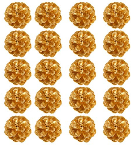 1 Satz 20 STK Weihnachtstannenzapfen Goldener Tannenzapfen Kegelbaumdekor Tannenzapfen Zum Basteln Danksagung Tannenzapfen Künstliche Tannenzapfen DIY Zubehör Hölzern Obst Eichel