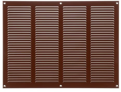 Steinberg14 Griglia di Ventilazione Rettangolare 400x300 mm - Griglie di Aerazione in Metallo Marrone - Serranda di Scarico dell'aria con Zanzariera - Copri Bocchetta Interna a Parete e a Soffitto