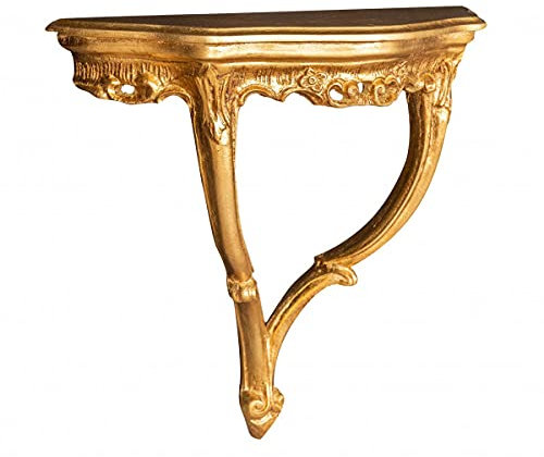 Biscottini Console Baroque 57x22x52 cm Made in Italy | Meuble Console d'entrée | Console Demi Lune