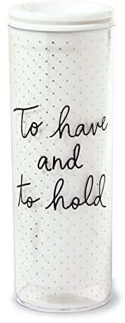 Kate Spade New York Bridal 16 Ounce Insulated Travel Mug with Lid, Double Wall Thermal Tumbler for Coffee/Tea, To Have & To Hold (Gold Dots)