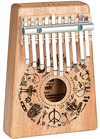 Sela Art Series Kalimba 10 Free Spirit - Klavier-Instrument mit 10 Metallzungen - hochwertiges Mahagoni-Instrument für Anfänger & Fortgeschrittene - exotische Klänge in C-Dur