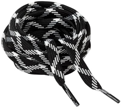 Kilter Lacci piatti di alta qualità, larghi 10 mm, resistenti, per stivali da passeggio, attività all'aperto, moda, lavoro, scarpe da corsa e scarpe da ginnastica, Nero/Bianco, 100cm - 39 inch (2