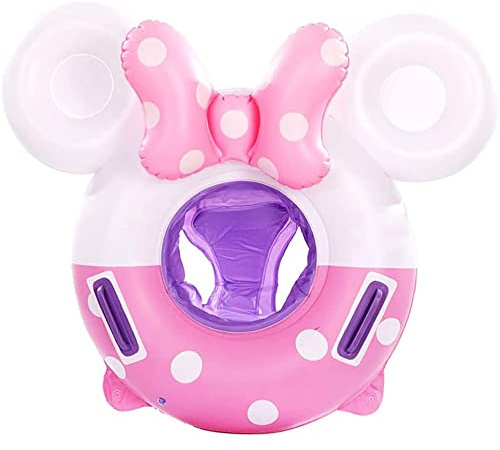 Umbresen Baby Swimming Float, Inflatable Swim Ring Cute Floaties with Seat and Handle Pool Float Toys Fun Water Raft Lounge Party Supplies for Toddler Kids Age 8-48 Months Under 44lb (Bowknot Mouse)