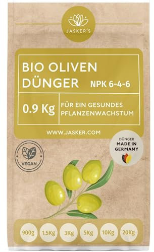 Bio Olivenbaum Dünger 0.9 Kg Langzeitdünger - 100% organischer Dünger für Olivenbaum - Mediterraner Dünger für Olivenbaum im Garten & Kübel - Olivenbaumdünger - Oliven Dünger