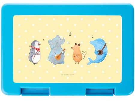 Mr. & Mrs. Panda Brotbüchse Big Band - Geschenk, Pinguin, Aufbewahrungsbox, Hund, Lebensmittel, Delfin, Musik, Brotdose, Gitarre, Maus, Bento Box, Snackbox, Lustige Sprüche