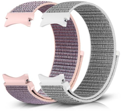 Runostrich Nylon Watch Strap Compatible with Samsung Galaxy Watch 7/6/5/4/FE 40mm 44mm, 6/4 Classic 43mm 47mm 42mm 46mm, 5 Pro 45mm,Soft Sport Loop Replacement Watch Bands for Women Men