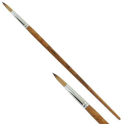 KUM 5125111 - Pinceau acrylique et à huile Wood Line, rond, taille 12, pour artistes, pinceaux pour artistes, matériel pour artistes