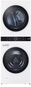 LG WashTower Stacked Smart Laundry Center 4.5 Cu.Ft. Front Load Washer & 7.4 Cu.Ft. Electric Dryer in White w/Steam WKEX200HWA