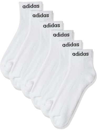adidas Unisex - Adulto Linear Ankle Cushioned Socks 3 Pairs, White/Black, 6.5-8