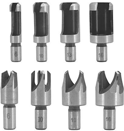 Yuhtech Juego de Brocas de Madera, 8 Piezas Brocas de Espiga de Madera, Mango Redondo de Acero al Carbono para Madera 6mm/10mm/13mm/16mm