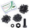 Pzsmocn 300 Stück/100 Sätze M2*6 mm Schwarzes Nylon Kunststoff Kreuzschlitz Rundkopfschrauben-Sechskantmuttern mit Isolierscheibe Standardgröße, für Heimwerker und Elektronische Montage.