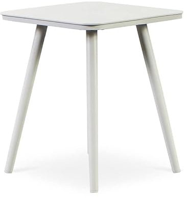 FINQA Tisch 'Split' quadratisch mit 4 Beinen, 40,5 x 40,5 x 48 cm, weiß, Beistelltisch aus Aluminium, perfekt für Wohnzimmer und Garten