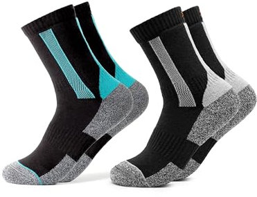 Occulto Damen Wandersocken 2er Pack (Modell: Gerlinde) Hellblau-Schwarz 35-38