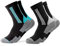 Occulto Damen Wandersocken 2er Pack (Modell: Gerlinde) Hellblau-Schwarz 35-38