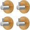 Lrpiyvo 4 ganci autoadesivi in legno per accappatoi, asciugamani da bagno, ganci adesivi in legno resistenti per porte e pareti, ganci adesivi per appendere