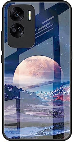Dedux Custodia Cover per Honor 90 Lite, Custodia in Vetro Temperato Cielo Stellato + Morbida Protettivo TPU Case Cover. Chiaro di Luna